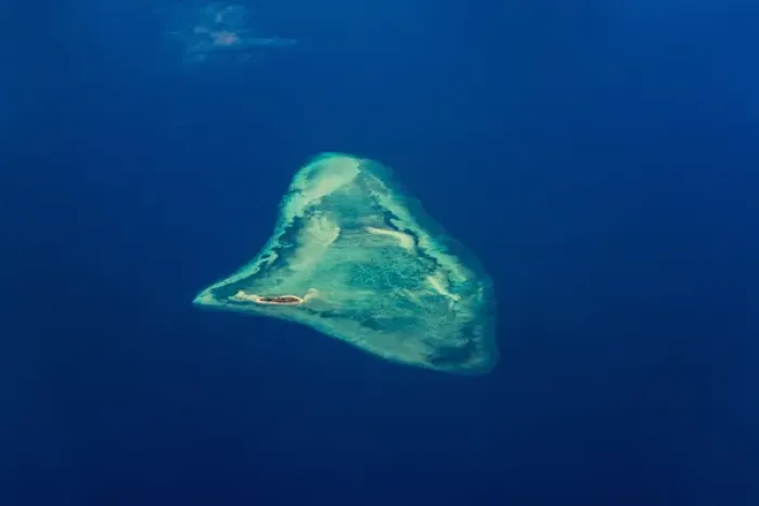 Framed Print : Aerial view of islands in the ocean, Indonesia