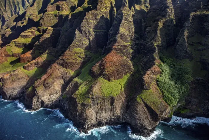 Framed Print : Aerial view of the Napali Coastline in Kauai, Hawaii, USA Framed Print : Aerial view of the Napali Coastline in Kauai, Hawaii, USA