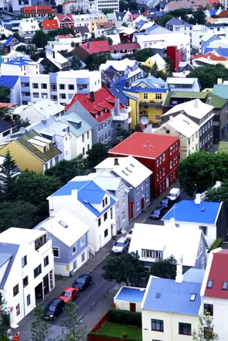 Framed Print : Aerial View of Reykjavik, Iceland from Hallgrims Church