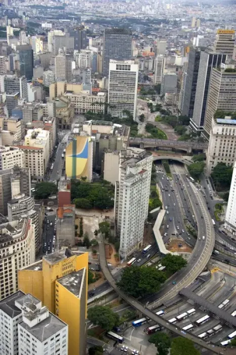 Framed Print : Aerial view of Sao Paulo, Brazil