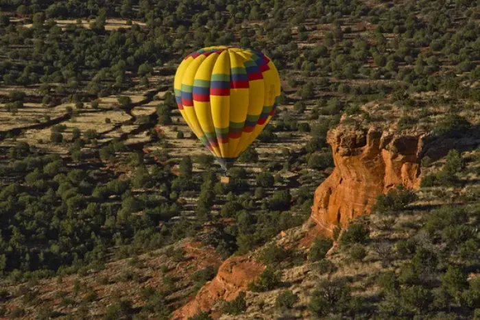 Framed Print : Aerial View; sister balloon; Doe Mesa; Red Rock Country; Sedona; Coconino National