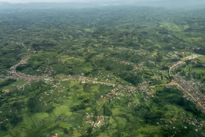 Framed Print : Aerial view of Uganda between Entebbe and Bwindi. Uganda Framed Print : Aerial view of Uganda between Entebbe and Bwindi. Uganda