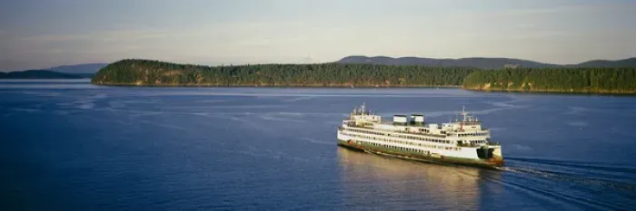 Framed Print : Aerial of the Washington State Ferry Hyak in the San Juan Islands, Washington Framed Print : Aerial of the Washington State Ferry Hyak in the San Juan Islands, Washington
