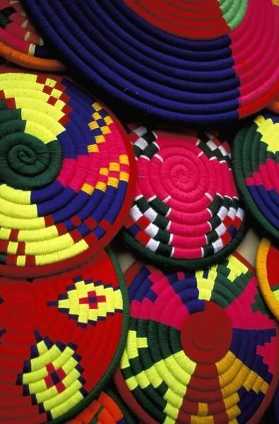 AF, Egypt, Upper Egypt, Aswan. Aswan souk (market), Nubian knit crafts