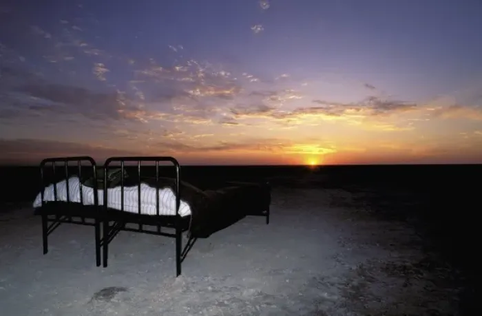 Framed Print : Africa, Botswana, Makgadikgadi, Makgadikgadi Pans National Park. Sleeping out in Framed Print : Africa, Botswana, Makgadikgadi, Makgadikgadi Pans National Park. Sleeping out in