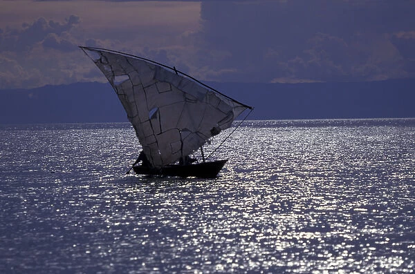 Africa, East Africa, Tanzania, Western Tanzania Sailboat on Lake Tanganyika