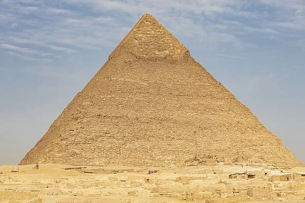 Africa, Egypt, Cairo. Giza plateau. Pyramid of Khafre in Giza