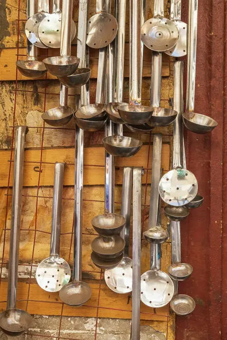 Framed Print : Africa, Egypt, Cairo. Ladles for sale at an outdoor market Framed Print : Africa, Egypt, Cairo. Ladles for sale at an outdoor market
