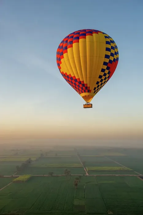 Framed Print : Africa, Egypt, Luxor. Hot air balloon's travel over the Valley of the Kings at sunrise