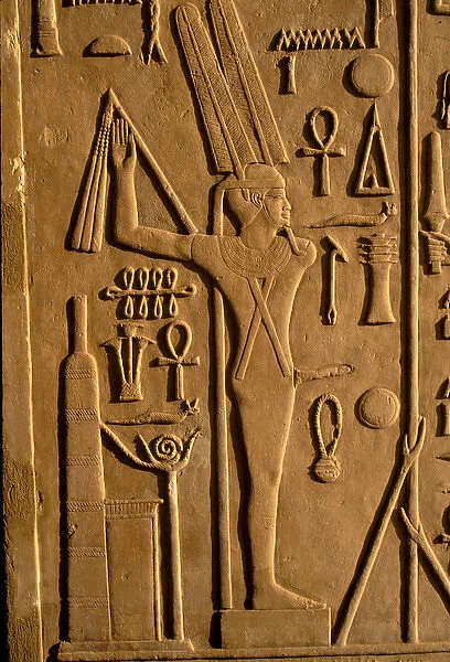 Africa, Egypt, Luxor. Karnak Temple, ithyphallic god Min