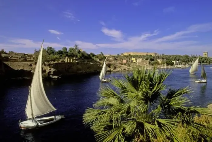 Framed Print : Africa, Egypt, Upper Egypt, Aswan. Feluccas sailing on the Nile River Framed Print : Africa, Egypt, Upper Egypt, Aswan. Feluccas sailing on the Nile River