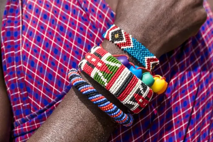 Framed Print : Africa, Kenya, Masai Mara National Reserve, Mara Ashnil region. Masai tribal jewelry
