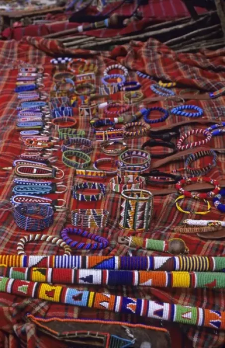 Framed Print : Africa, Kenya. Msai beadwork and crafts