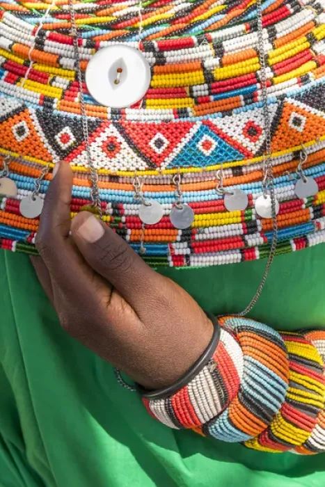 Framed Print : Africa, Kenya, Samburu National Reserve. Tribal handicrafts, jewelry. 2016-08-04