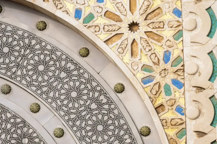 Framed Print : Africa, Morocco, Casablanca. Close-up of designs on mosque exterior Framed Print : Africa, Morocco, Casablanca. Close-up of designs on mosque exterior