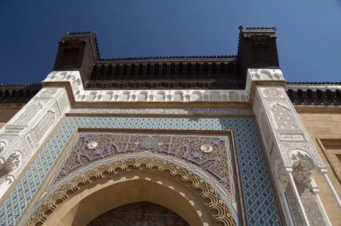 Framed Print : Africa, Morocco, Casablanca. Royal Palace entry, bronze door detail with ornate tile Framed Print : Africa, Morocco, Casablanca. Royal Palace entry, bronze door detail with ornate tile