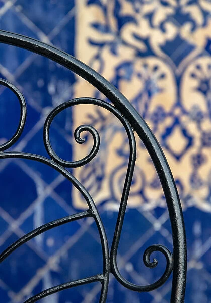 Africa, Morocco, Fes. Close-up of wrought-iron design