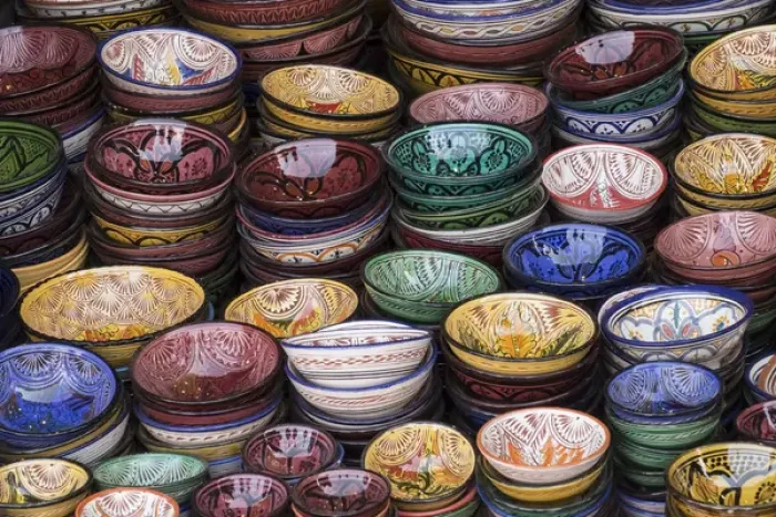 Framed Print : Africa, Morocco, Marrakech. Colorfully painted ceramic bowls for sale in a souk, a shop Framed Print : Africa, Morocco, Marrakech. Colorfully painted ceramic bowls for sale in a souk, a shop