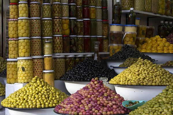 Africa, Morocco, Marrakech. Olives of Marrakech Souks