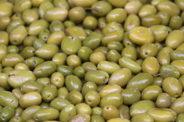 Africa, Morocco, Marrakech. Traditional Moroccan green olives