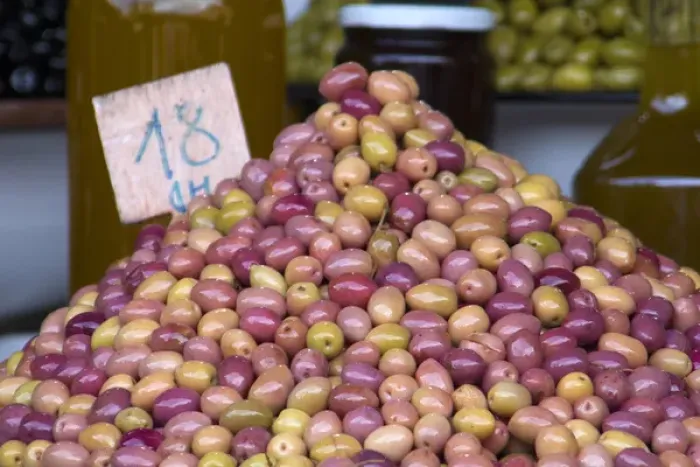Framed Print : Africa, Morocco, Marrakech. Traditional Moroccan olives