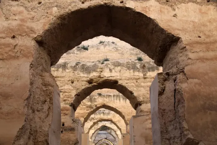 Framed Print : Africa, Morocco, Meknes. Arches of the royal granaries of Moulay Ismal Framed Print : Africa, Morocco, Meknes. Arches of the royal granaries of Moulay Ismal