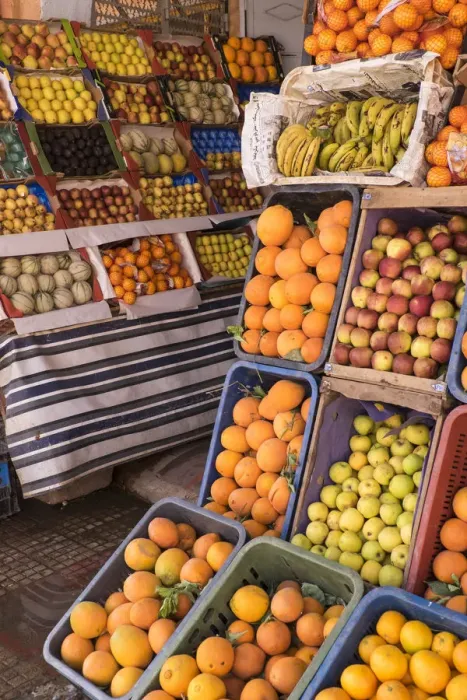 Framed Print : Africa, Morocco, Tinerhir. Fresh fruit for sale in market stall Framed Print : Africa, Morocco, Tinerhir. Fresh fruit for sale in market stall