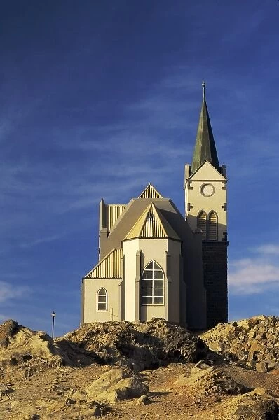 Africa, Namibia, Luderitz, Luderitz. Felsenkirche, Evangelical Lutheran Church (1912)