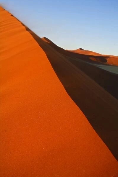 Africa, Namibia, Namib Desert. Crest of Sand Dune