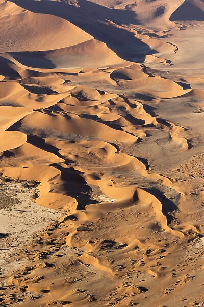 Africa, Namibia, Namib-Naukluft Park. Aerial of desert landscape