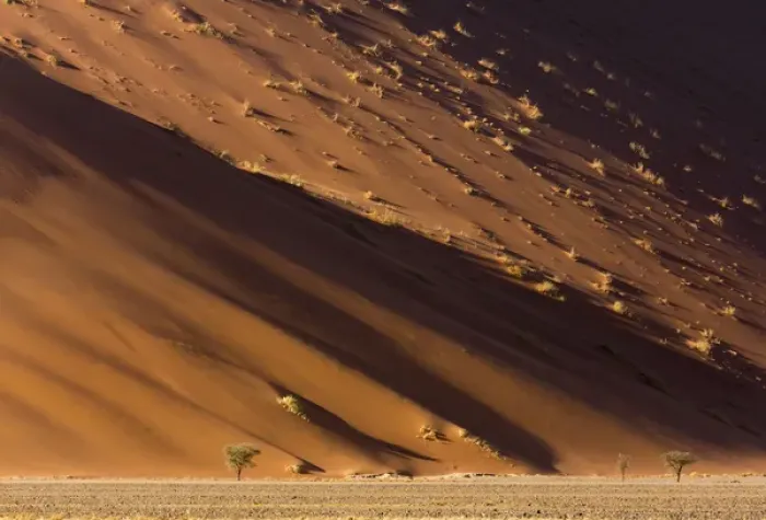 Framed Print : Africa, Namibia, Namib-Naukluft Park. Desert sand dune at sunset