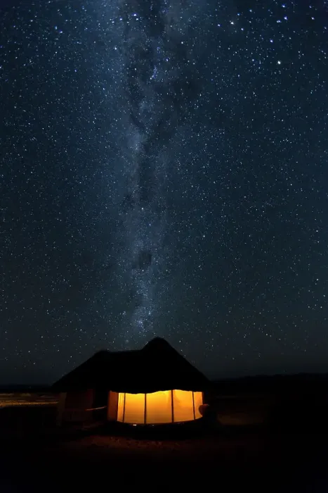 Framed Print : Africa, Namibia, Namib-Naukluft Park. Milky Way over lodge hut Framed Print : Africa, Namibia, Namib-Naukluft Park. Milky Way over lodge hut