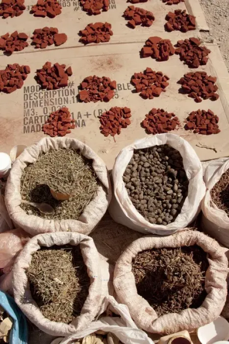 Framed Print : Africa, Namibia, Opuwo. Fragrant herbs and ochre at the market Framed Print : Africa, Namibia, Opuwo. Fragrant herbs and ochre at the market