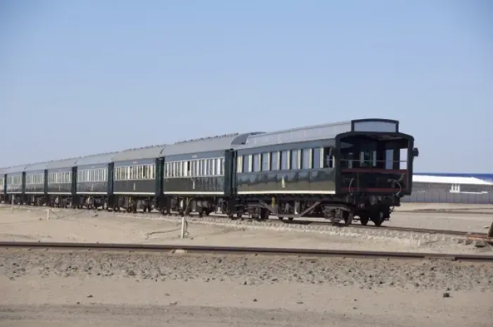 Framed Print : Africa, Namibia, Swakopmund. Namibia tourist sight seeing train, Pride of Africa