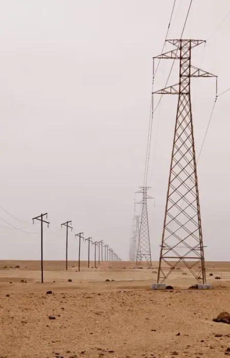 Framed Print : Africa, Namibia, Swakopmund. View of power and telephone lines in Namib Desert. Credit as Framed Print : Africa, Namibia, Swakopmund. View of power and telephone lines in Namib Desert. Credit as