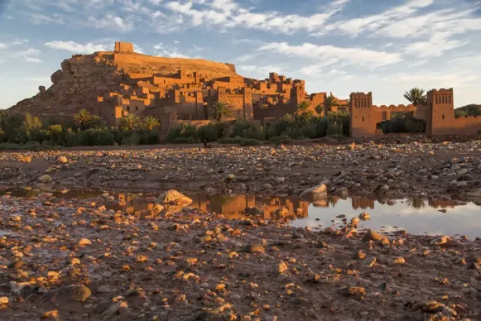 Framed Print : Africa, North Africa, Morocco, Souss-Massa-Draa, Ait Benhaddou. Relected inwater Framed Print : Africa, North Africa, Morocco, Souss-Massa-Draa, Ait Benhaddou. Relected inwater