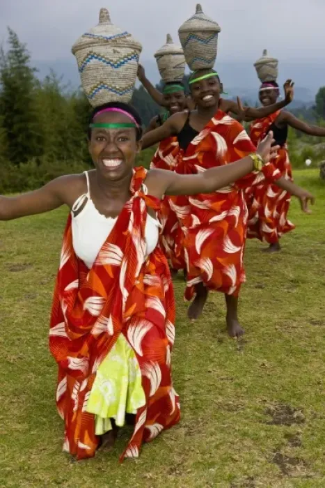 Framed Print : Africa. Rwanda. Young Hutu dancers perform traditional dancing at the Mountain Gorilla