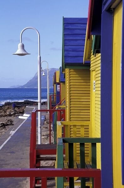 Africa, South Africa, Capetown. Changing huts on St. Johns beach