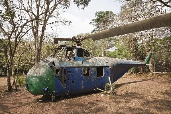 Africa, West Africa, Ghana, Aburi. The remains of a Sikorsky H-19 military helicopter