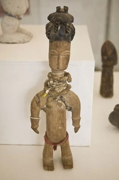 Africa, West Africa, Ghana, Accra. Carved female figure in National Museum of Ghana