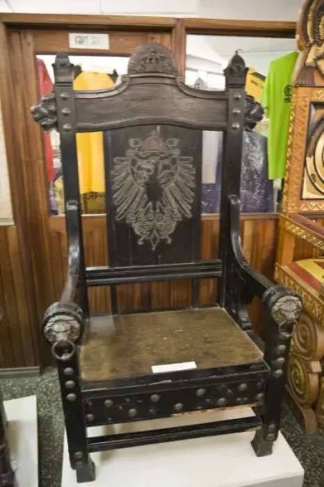 Framed Print : Africa, West Africa, Ghana, Accra. Chair of state of the last German governor of Framed Print : Africa, West Africa, Ghana, Accra. Chair of state of the last German governor of