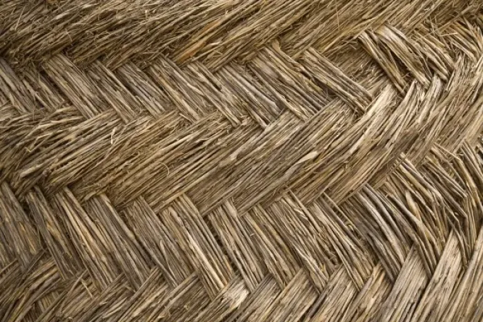 Framed Print : Africa, West Africa, Ghana, Yendi. Close-up shot of woven thatch