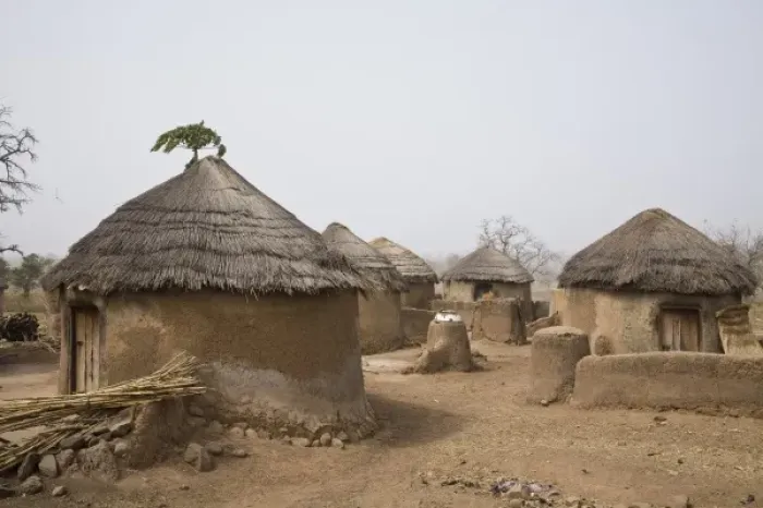 Framed Print : Africa, West Africa, Ghana, Yendi. Traditional mud thatched dwellings Framed Print : Africa, West Africa, Ghana, Yendi. Traditional mud thatched dwellings