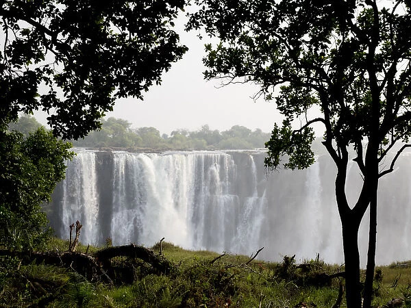 Africa, Zimbabwe, Victoria Falls. Landscape of waterfall