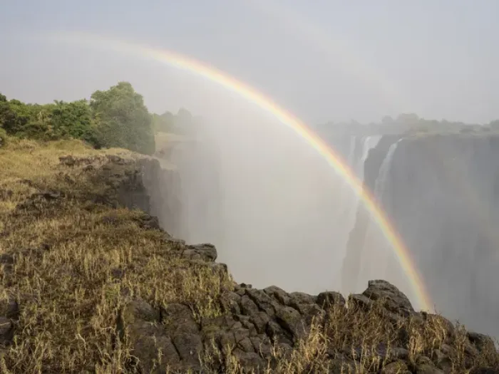 Framed Print : Africa, Zimbabwe, Victoria Falls. Rainbow over waterfall Framed Print : Africa, Zimbabwe, Victoria Falls. Rainbow over waterfall
