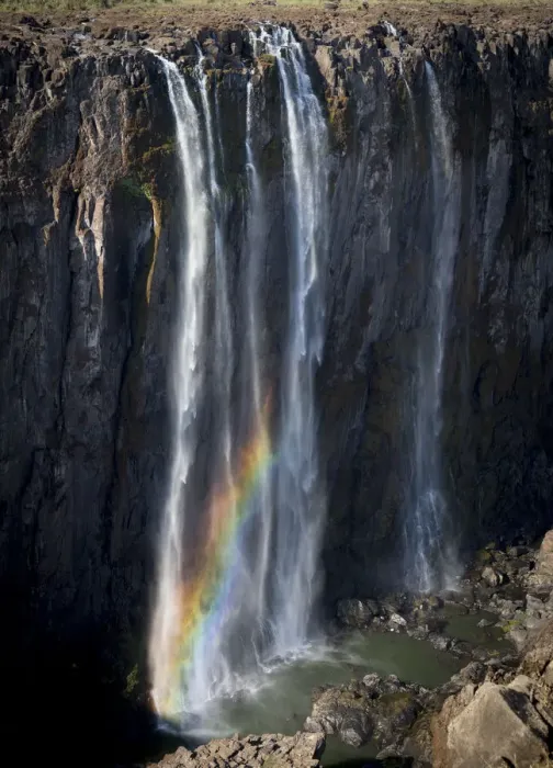 Framed Print : Africa, Zimbabwe, Victoria Falls. Rainbow at Victoria Falls