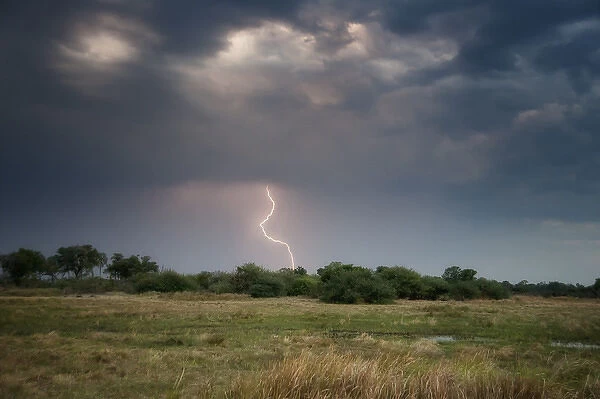 african landscape in lightening storm