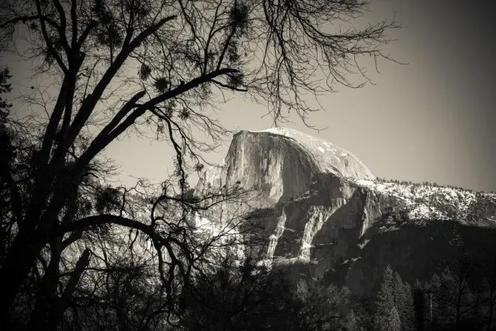 Framed Print : Afternoon light on Half Dome in winter, Yosemite National Park, California USA Framed Print : Afternoon light on Half Dome in winter, Yosemite National Park, California USA