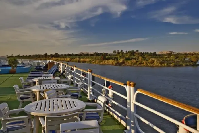 Framed Print : Afternoon view of Nile River from sightseeing boat, near Aswan, Egypt