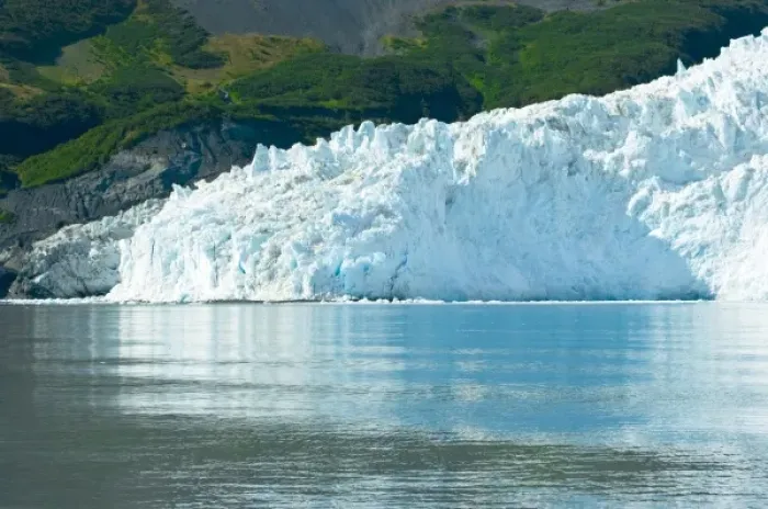 Framed Print : Aialik Glacier meets the waters of Aialik Bay in Kenai Fjords National Park Alaska